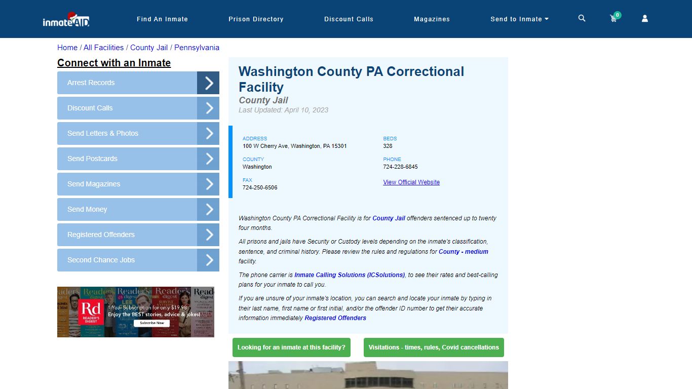 Washington County PA Correctional Facility - Inmate Locator ...